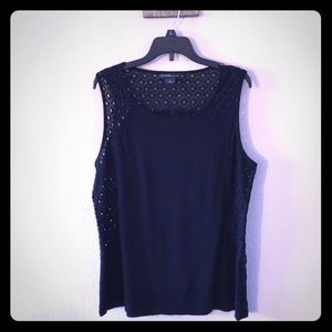 Black sleeveless top